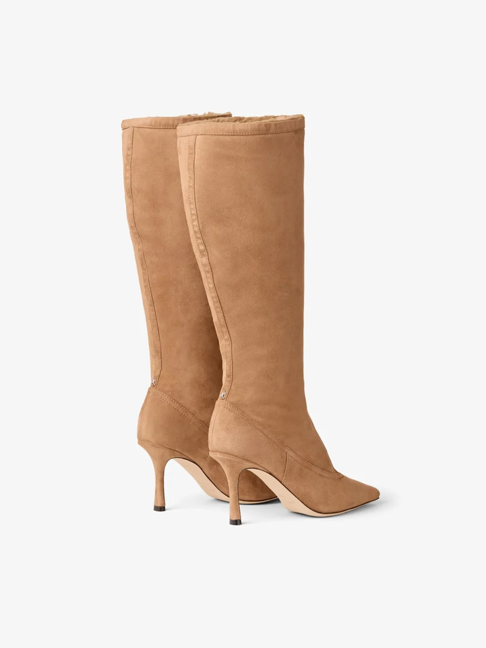 Jimmy Choo Jozi Knee Boot 85 Toffee and Teddy Velvet Suede Knee High Boots with Shearling Lining, another view