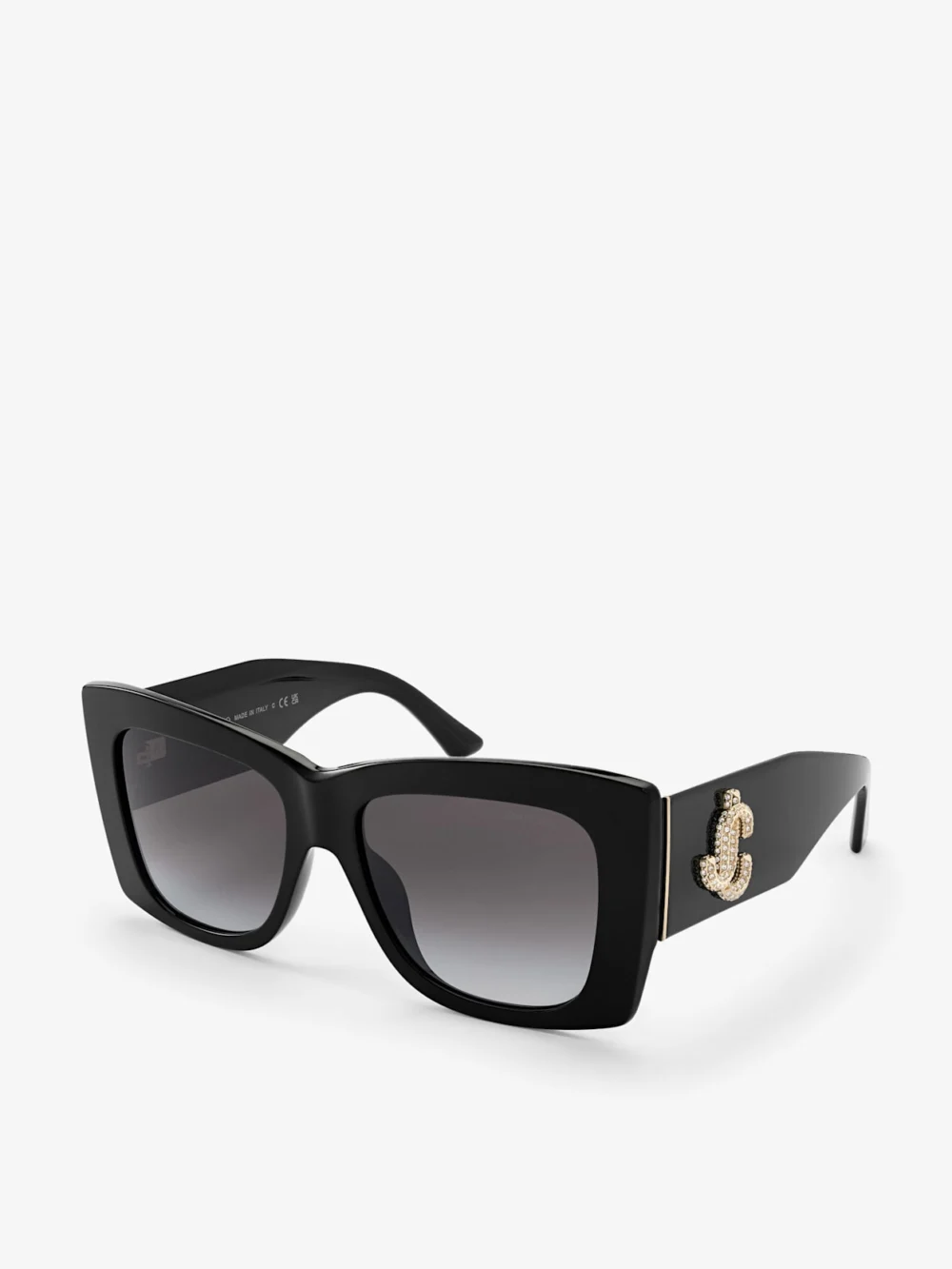 Side view of the Jimmy Choo Juliana Black Square Sunglasses