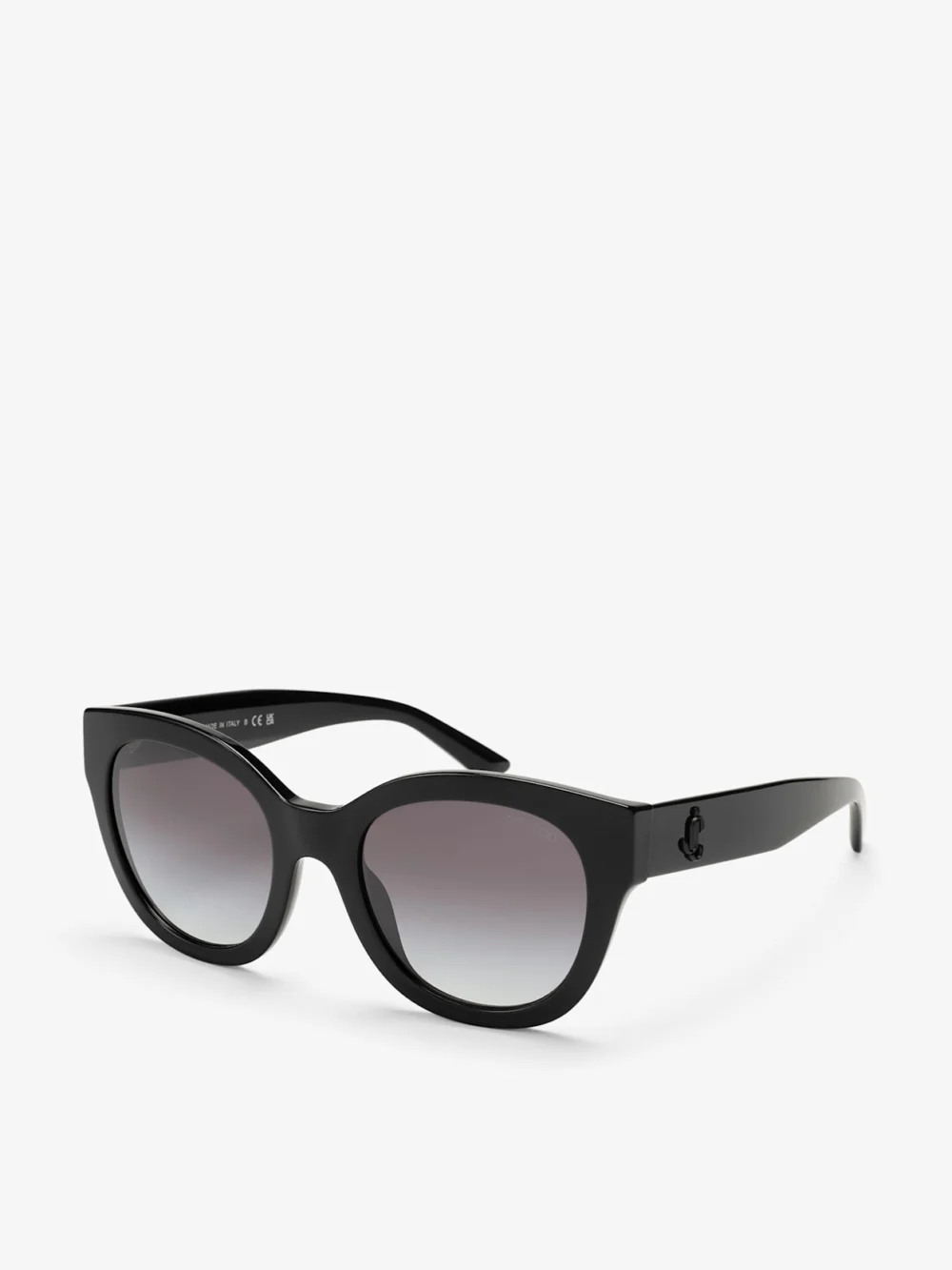 Side view of the Jimmy Choo Kati Black Round Sunglasses