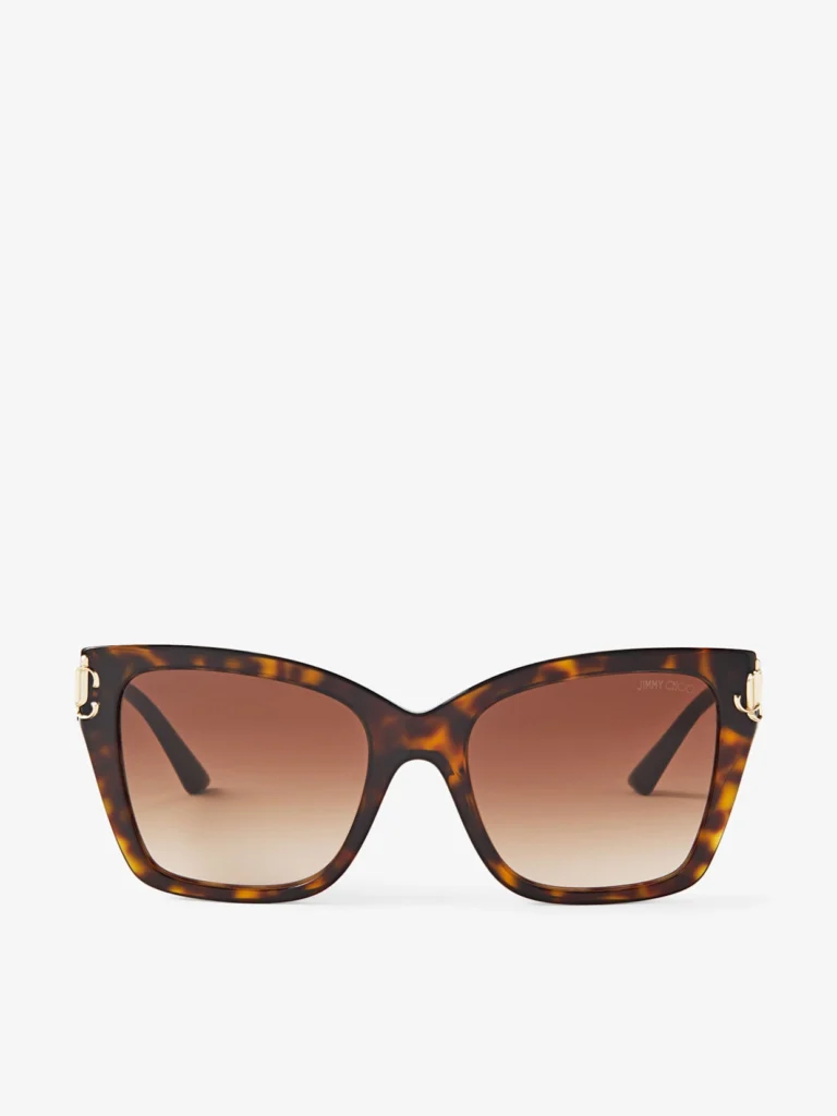 Jimmy Choo Kira Brown Havana Square Sunglasses