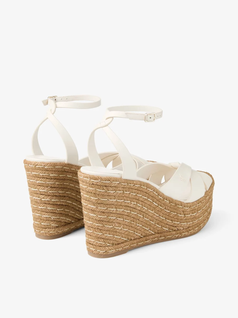 Jimmy Choo Korra 100 Latte Nappa Leather Wedges, another view