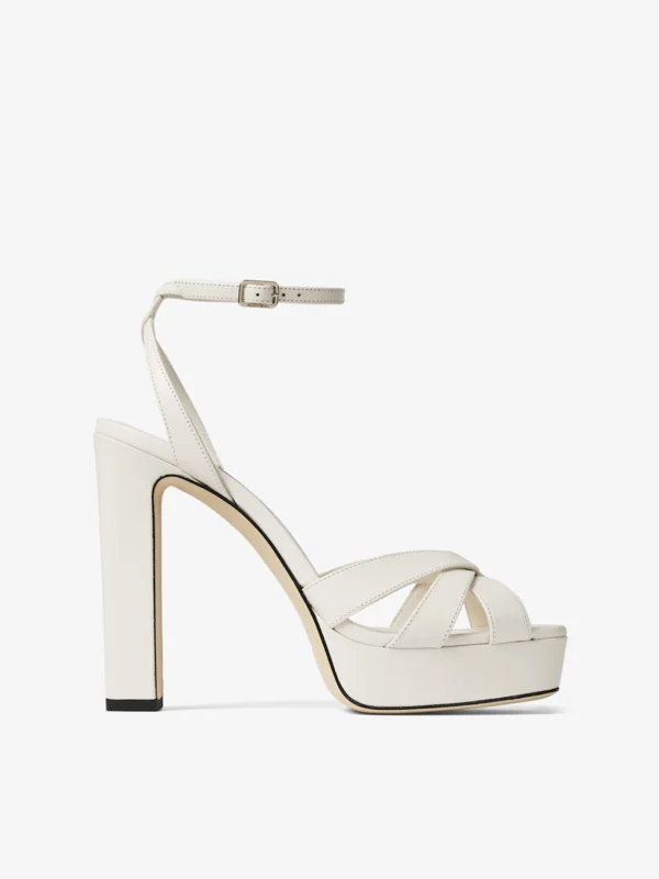 Jimmy Choo Kove 120 Latte Nappa Leather Platform Sandals