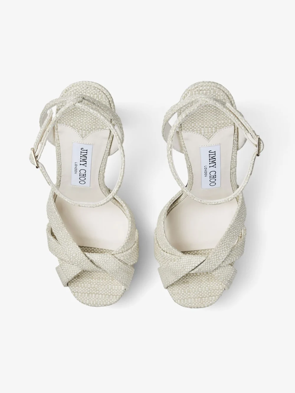 Jimmy Choo Kove 120 Natural Fine Raffia Platform Sandals, another view