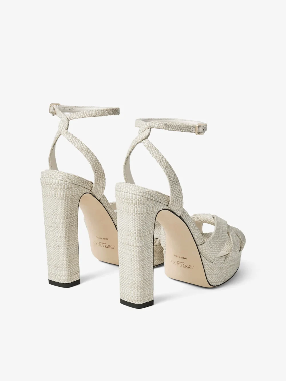 Jimmy Choo Kove 120 Natural Fine Raffia Platform Sandals, another view