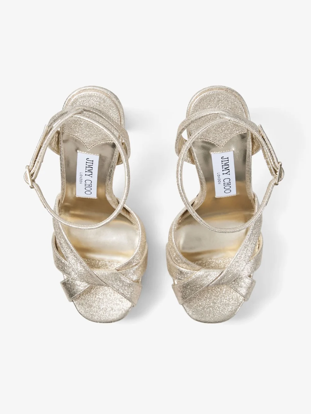 Jimmy Choo Kove 120 Platinum Brilliance Fabric Platform Sandals, another view