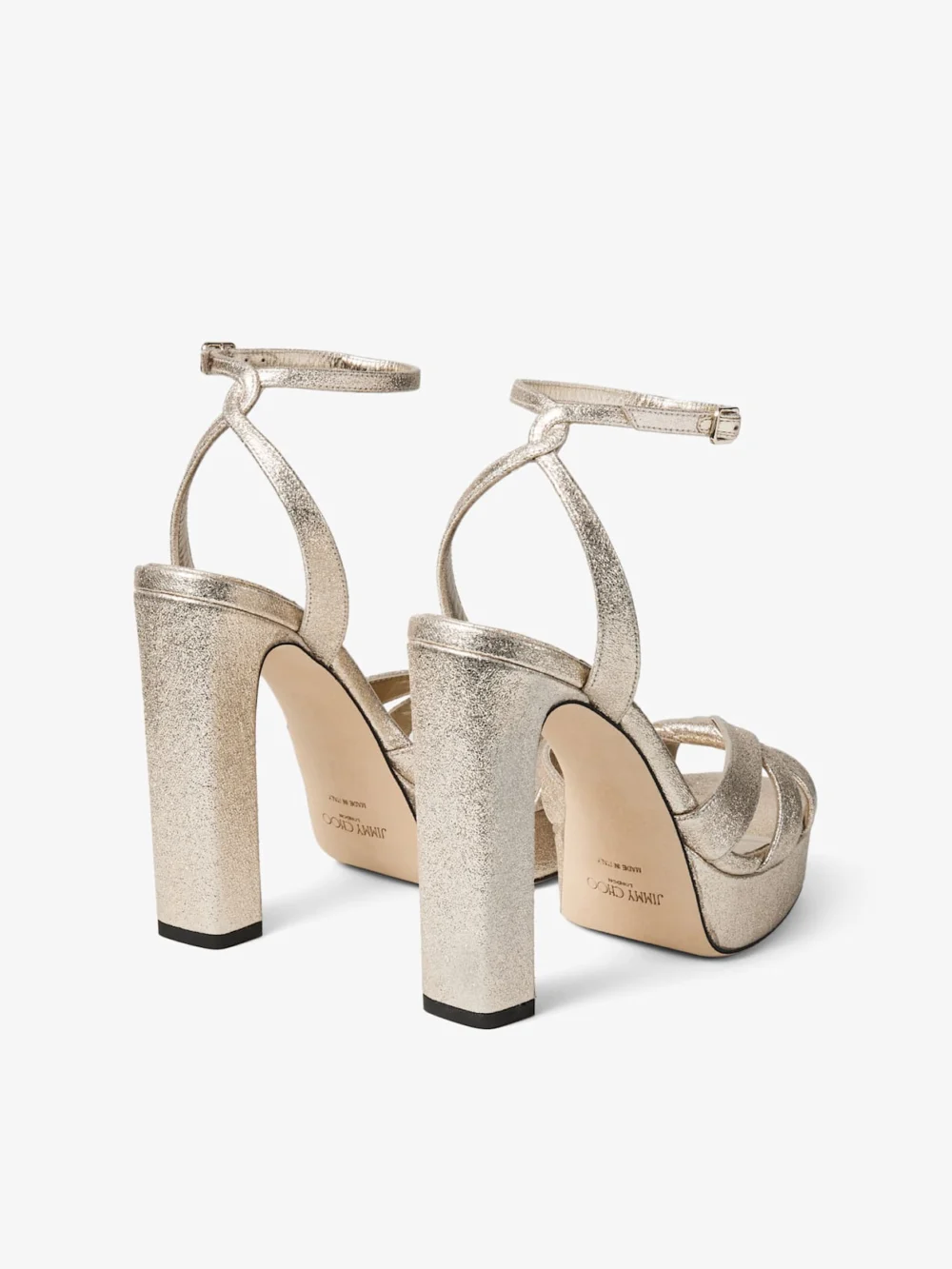 Jimmy Choo Kove 120 Platinum Brilliance Fabric Platform Sandals, another view