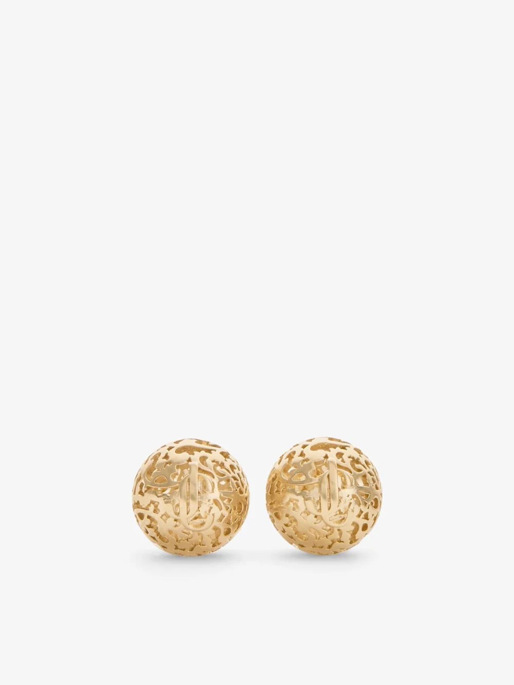 Jimmy Choo Lace Sphere Studs Gold Finish Metal Sphere Stud Earrings in silver
