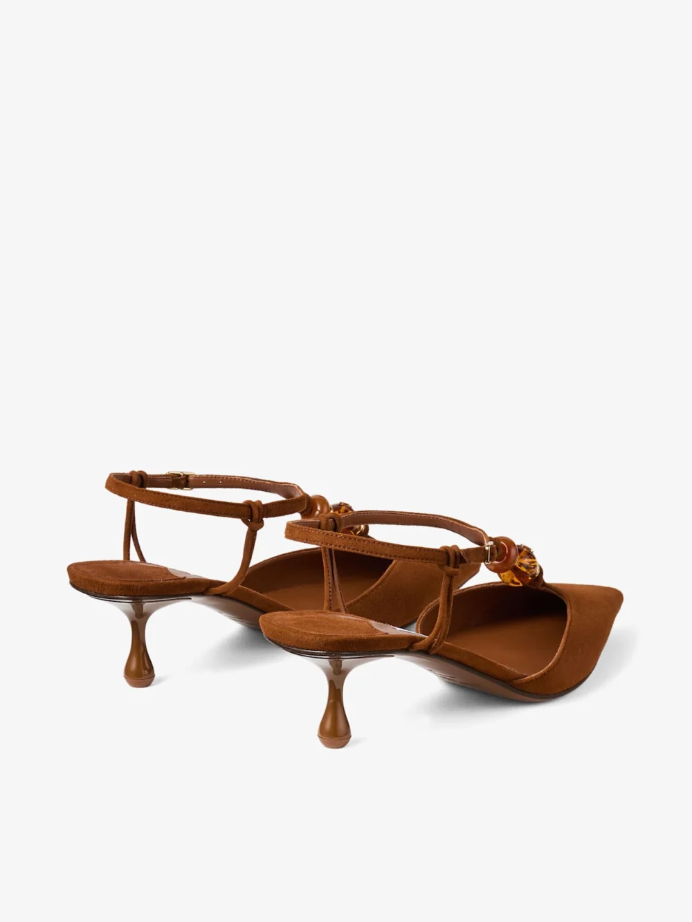Jimmy Choo Lauri 50 Tan Mix Suede Slingbacks with Beads, another view