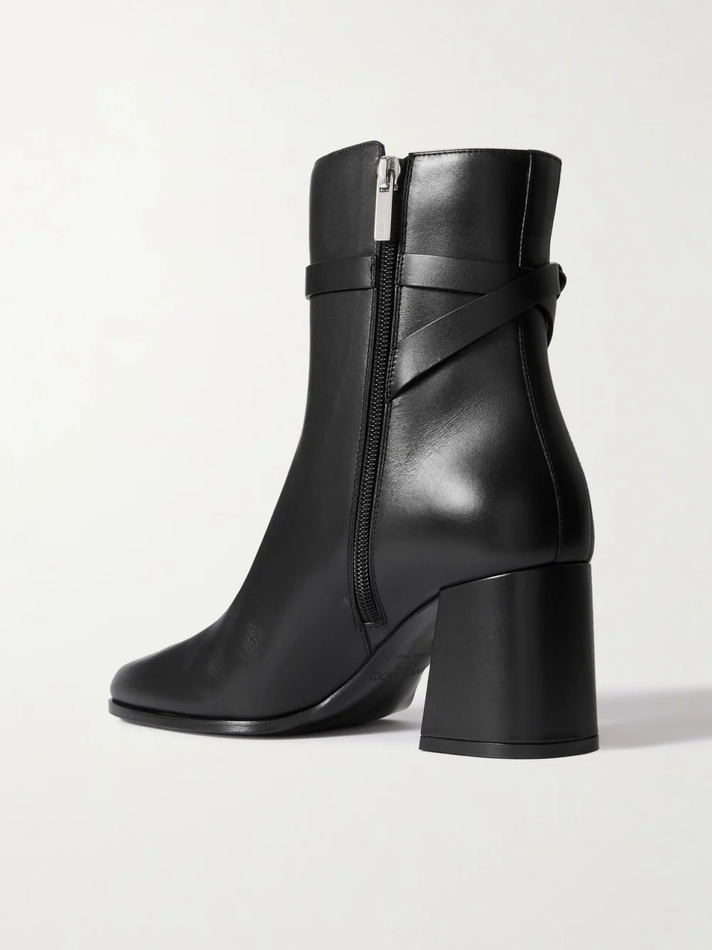 Back view of the Jimmy Choo Lawton 65 Leather Ankle Boots