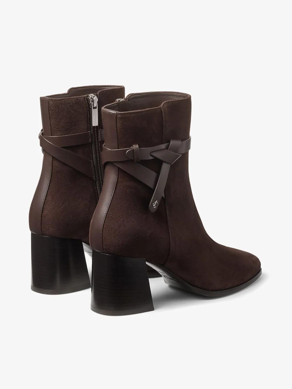 Jimmy Choo Lawton Ankle Boot 65 Chocolate Suede and Calf Leather Ankle Boots, another view