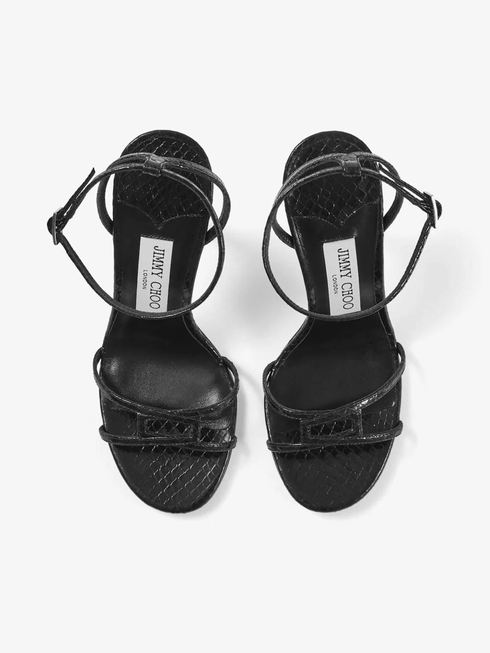 Jimmy Choo Leo 100 Black Candy Wrap Leather Sandal, another view