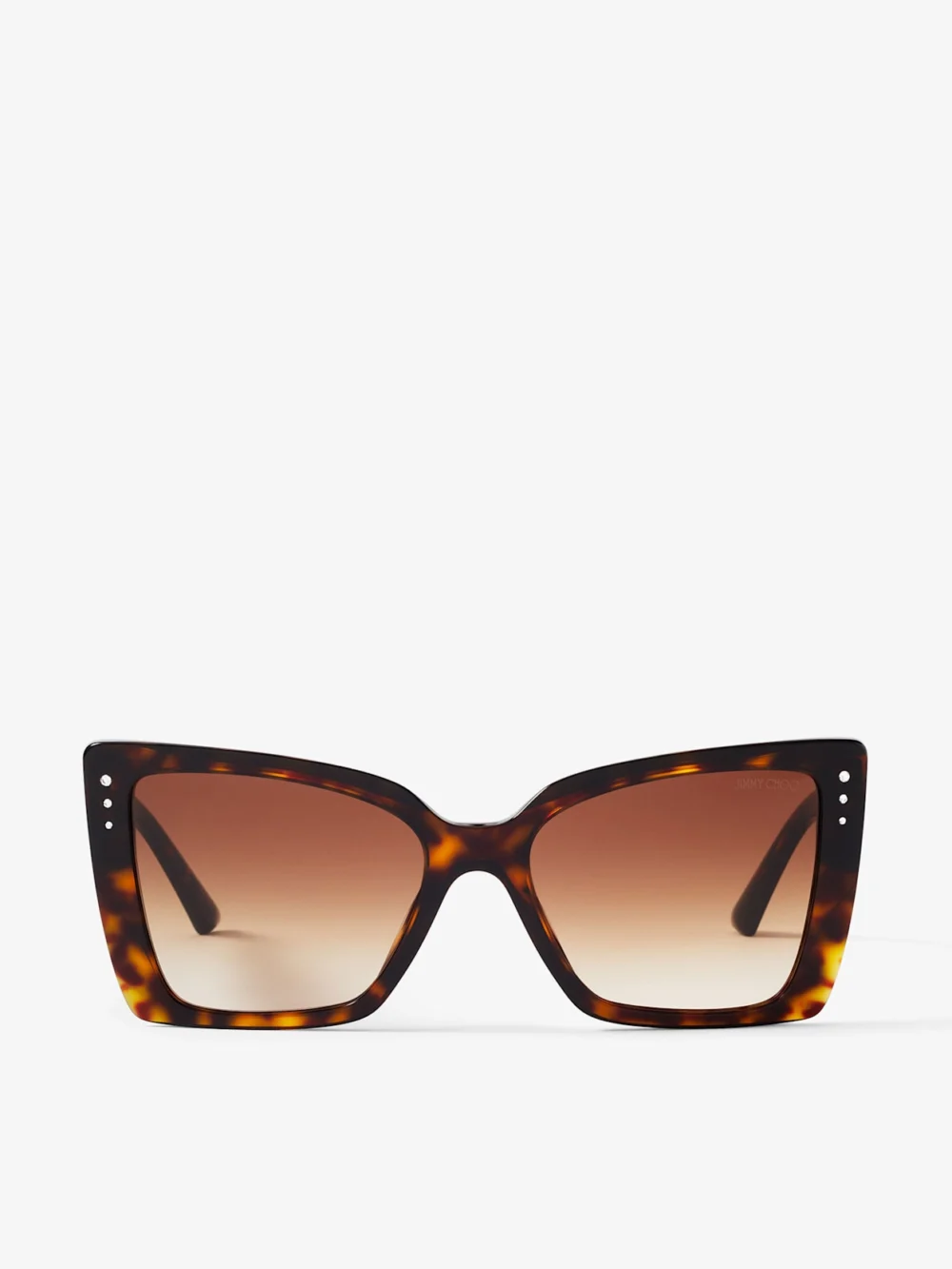 Jimmy Choo Lorea Brown Havana Butterfly Frame Sunglasses in e13 gradient brown