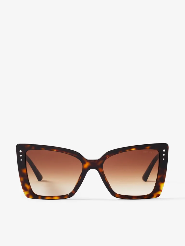 Jimmy Choo Lorea Brown Havana Butterfly Frame Sunglasses