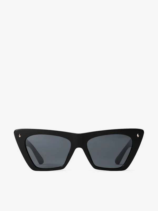 Jimmy Choo Lou Black and Grey Acetate Cat Eye Sunglasses