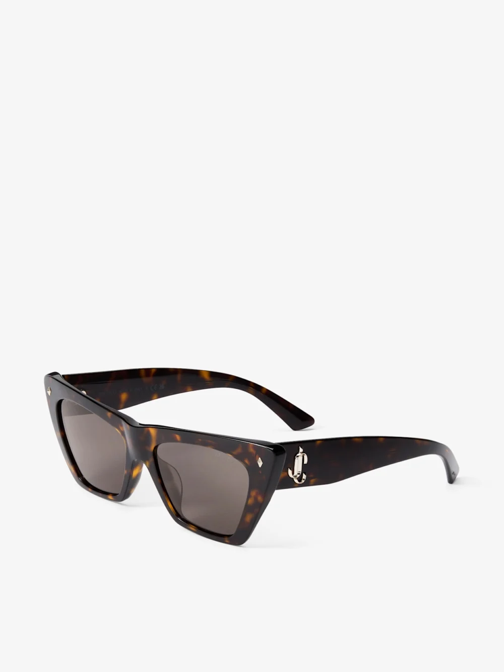 Side view of the Jimmy Choo Lou Havana and Dark Brown Acetate Cat Eye Sunglasses