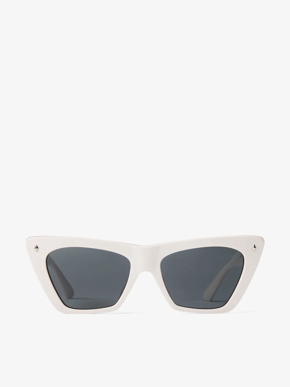 Jimmy Choo Lou Milk and Grey Acetate Cat Eye Sunglasses in e5008 milk