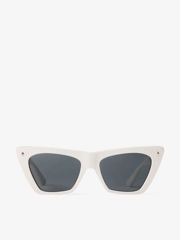 Jimmy Choo Lou Milk and Grey Acetate Cat Eye Sunglasses