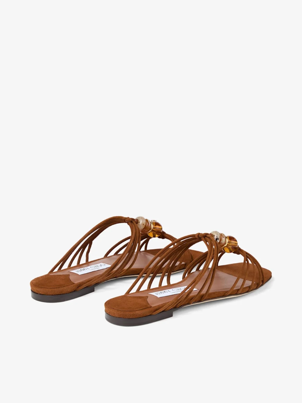 Jimmy Choo Lova Mule Flat Tan Mix Suede Flats with Beads, another view