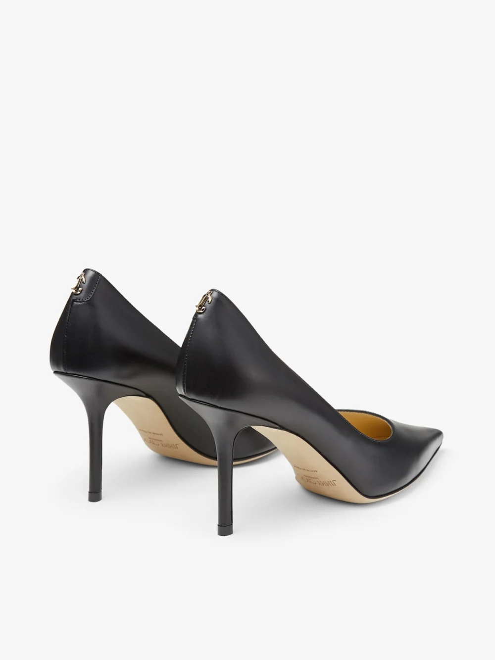 Jimmy Choo Love 85 Black Calf Leather Pumps with Jc Emblem, another view