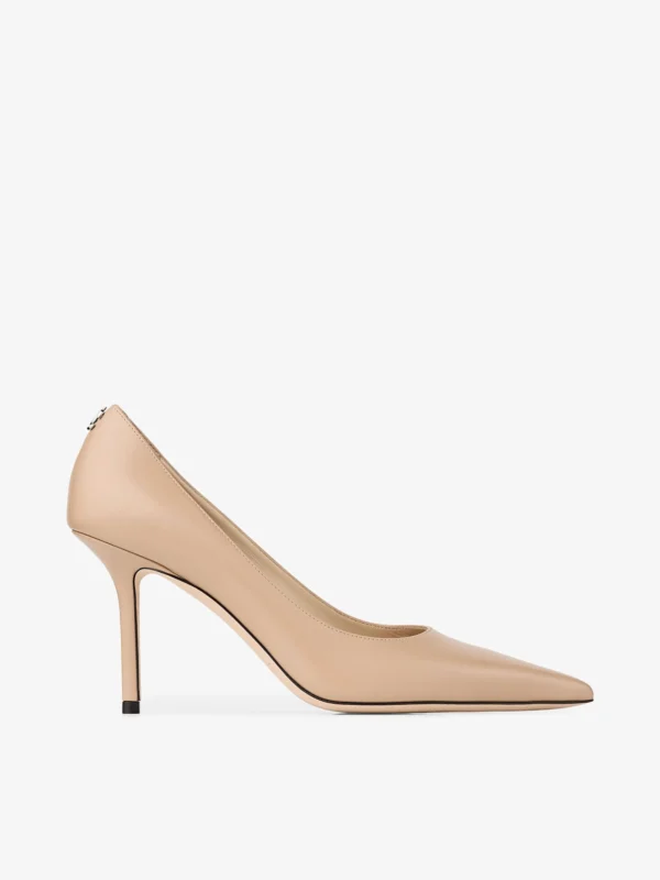 Jimmy Choo Love 85 Chai Calf Leather Pumps with Jc Button