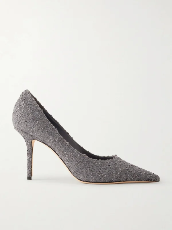 Jimmy Choo Love 85 Metallic Tweed Pumps