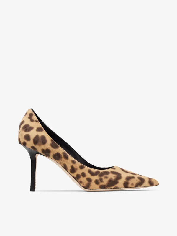 Jimmy Choo Love 85 Natural Leopard Print Pony Pumps