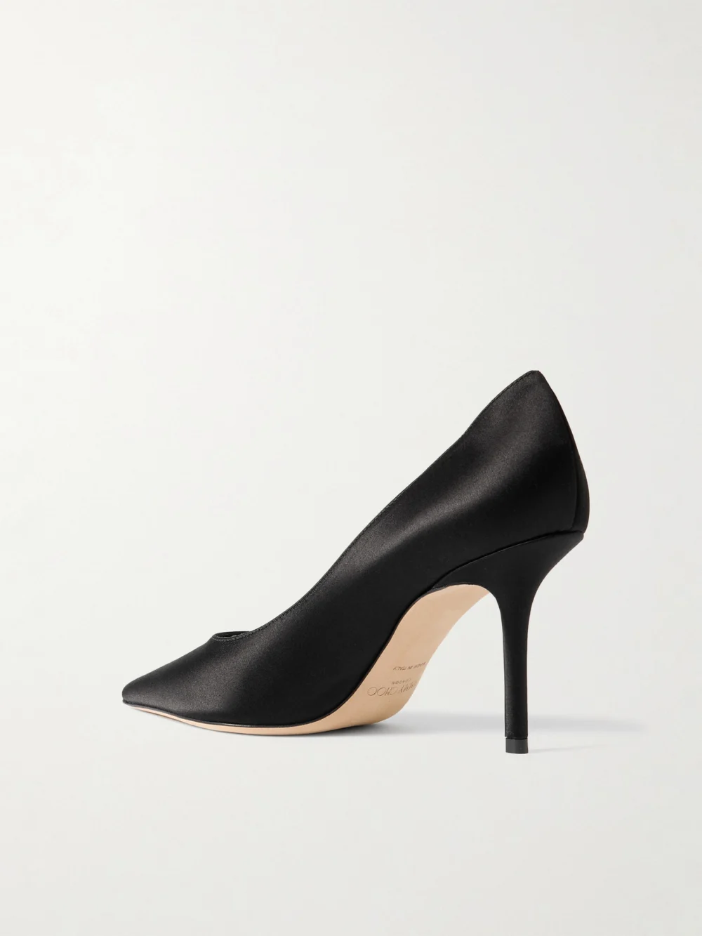 Back view of the Jimmy Choo Love 85 Satin Pumps