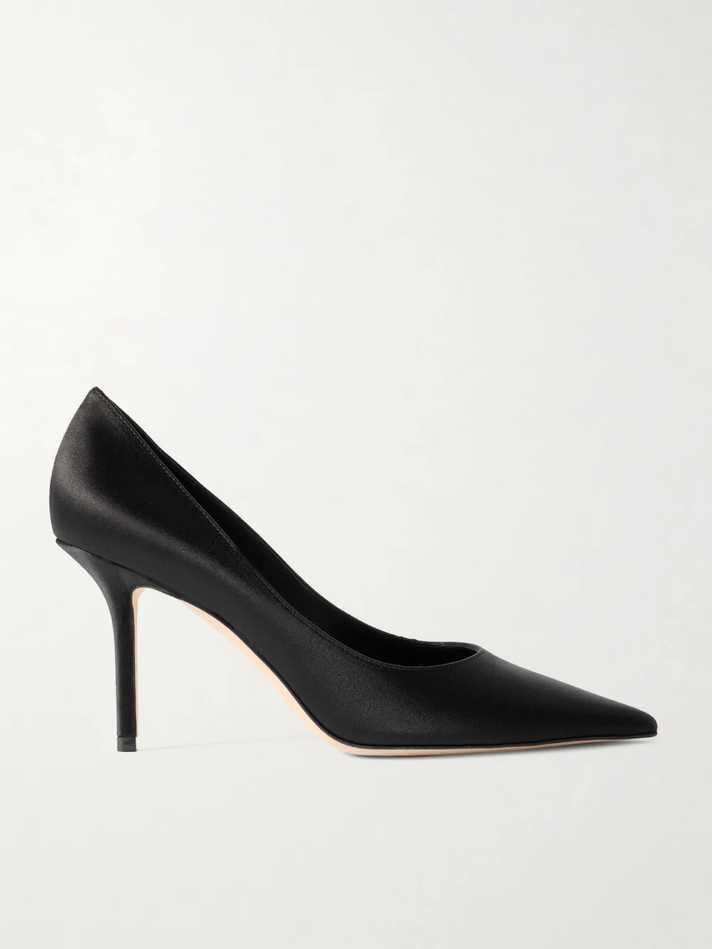 Jimmy Choo Love 85 Satin Pumps in black