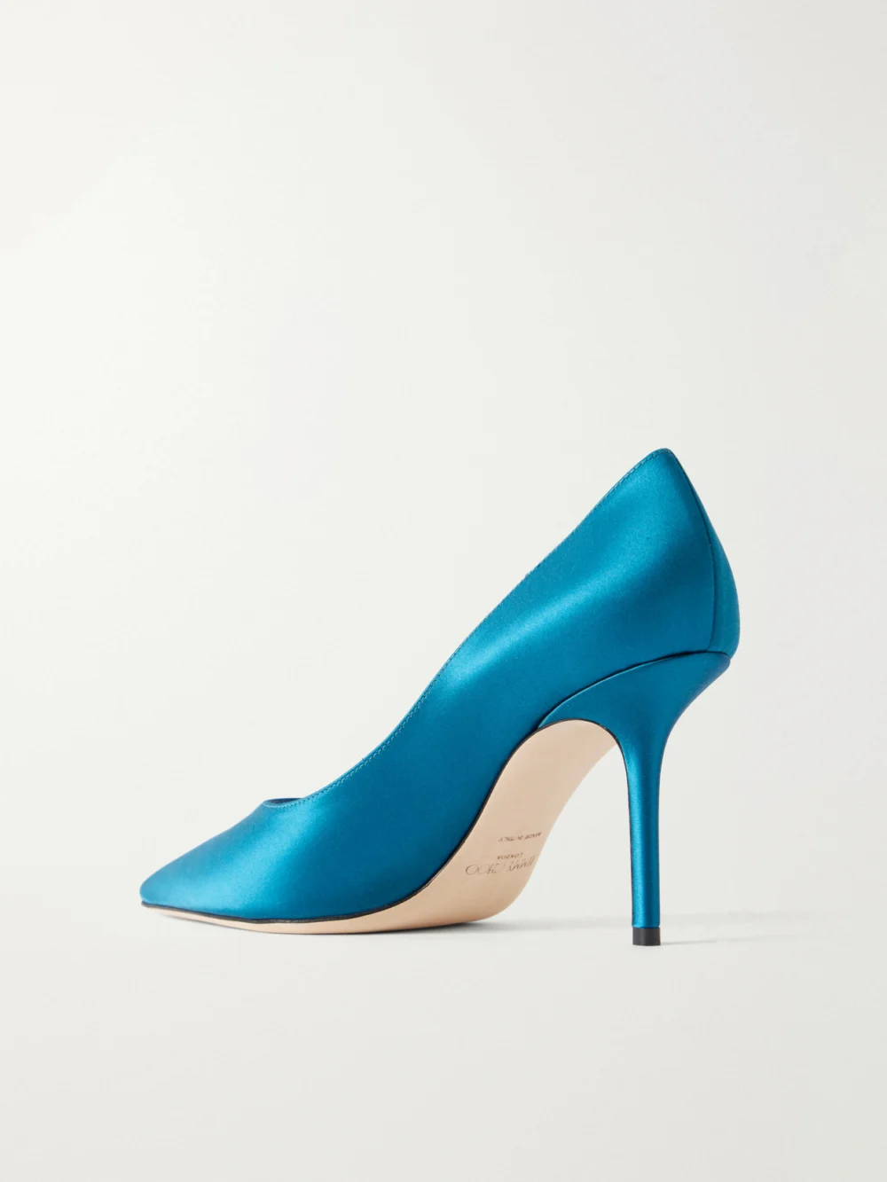 Back view of the Jimmy Choo Love 85 Satin Pumps