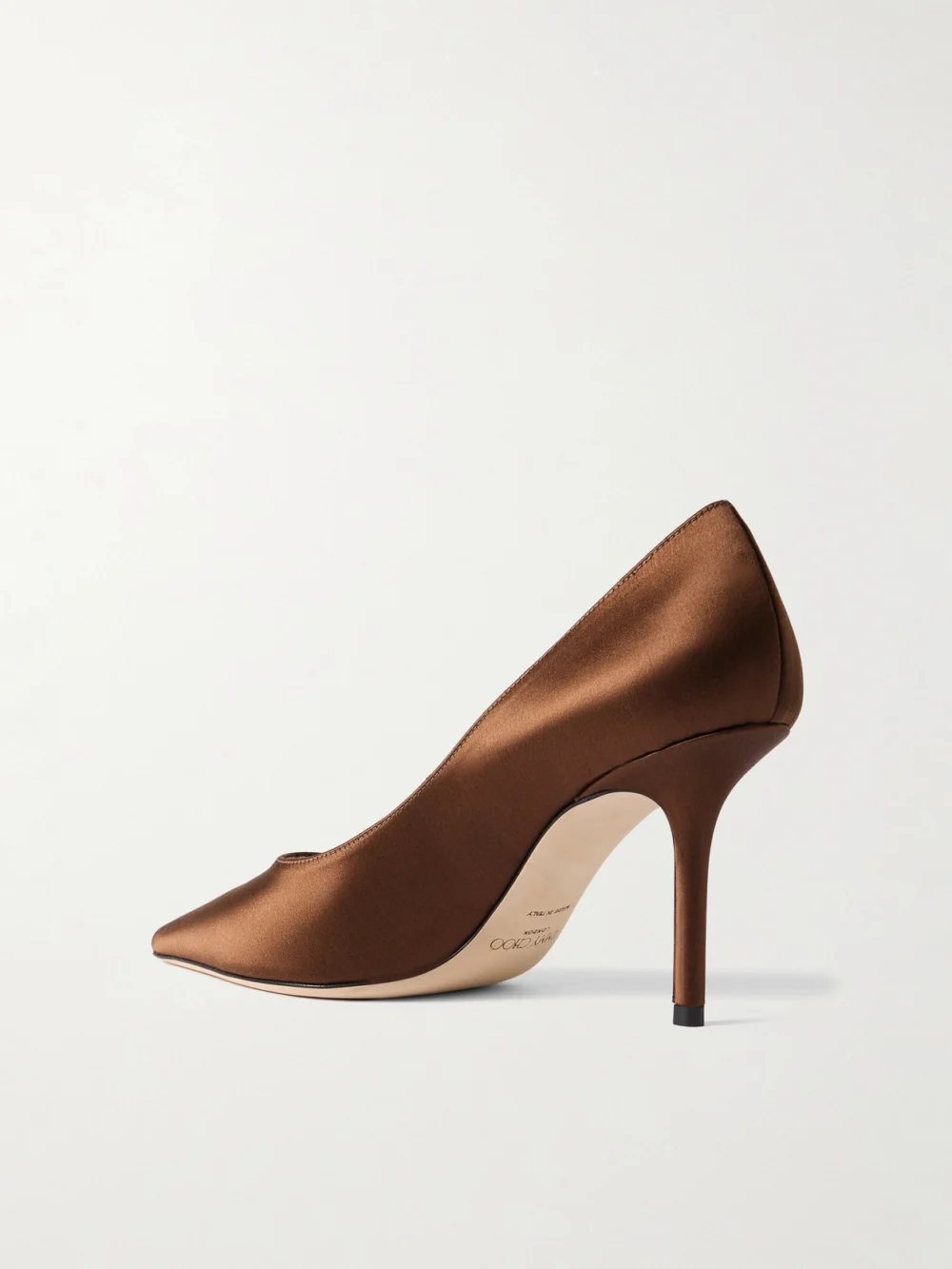 Back view of the Jimmy Choo Love 85 Satin Pumps
