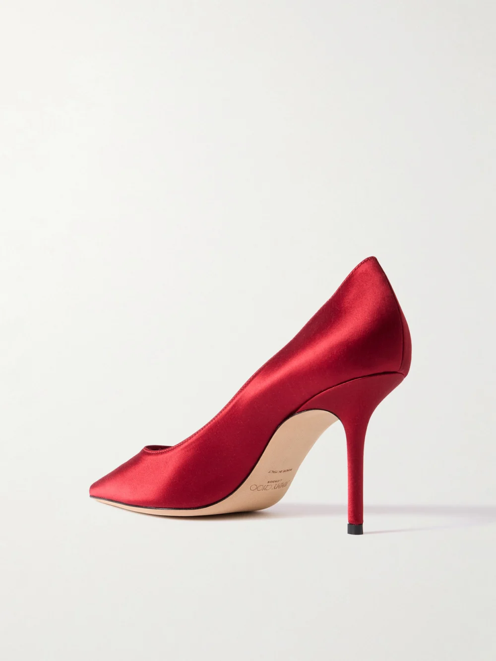 Back view of the Jimmy Choo Love 85 Satin Pumps