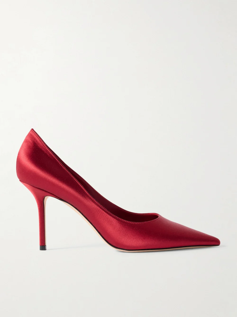 Jimmy Choo Love 85 Satin Pumps in red