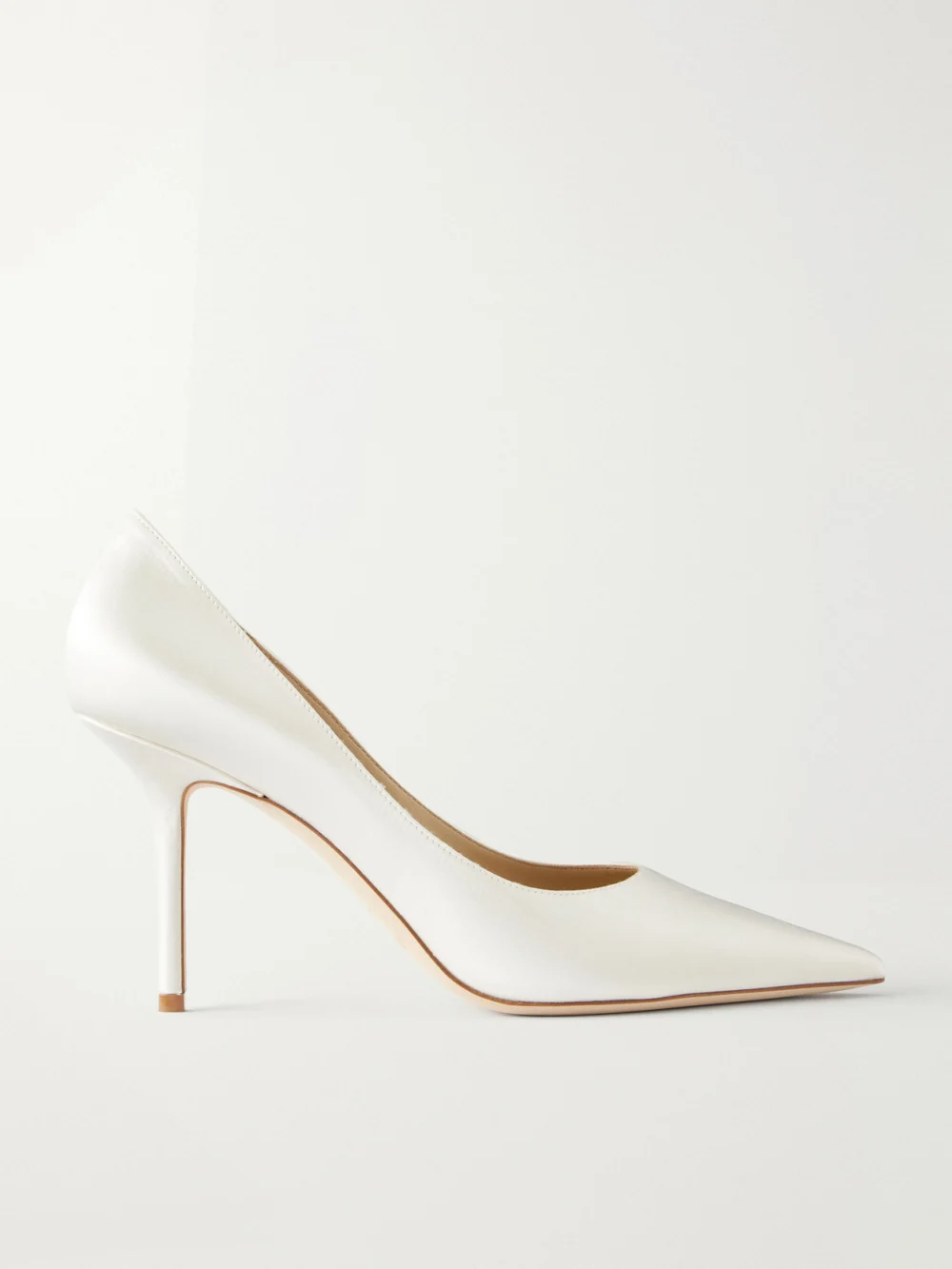 Jimmy Choo Love 85 Satin Pumps in white
