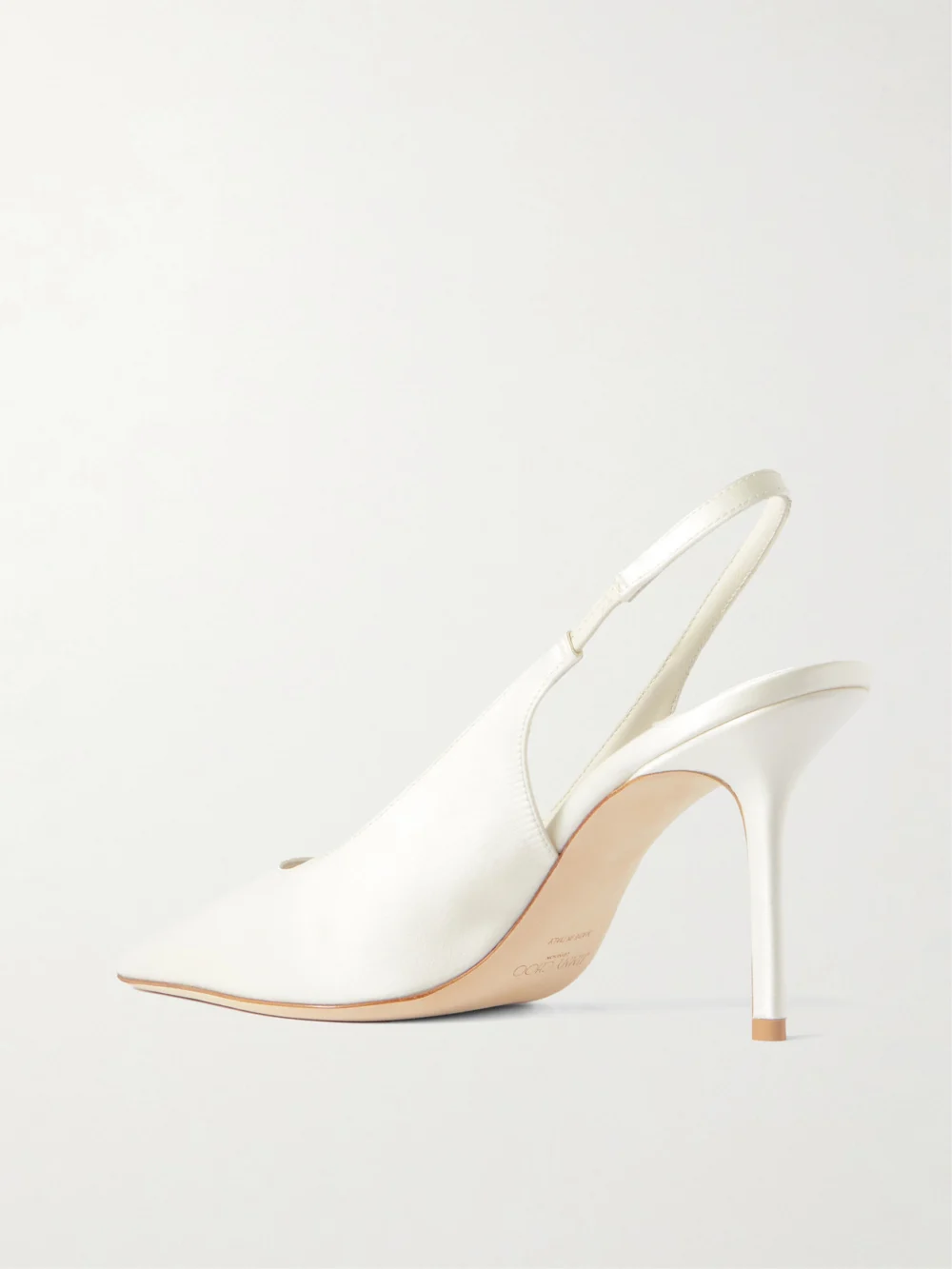 Back view of the Jimmy Choo Love 85 Satin Slingback Pumps