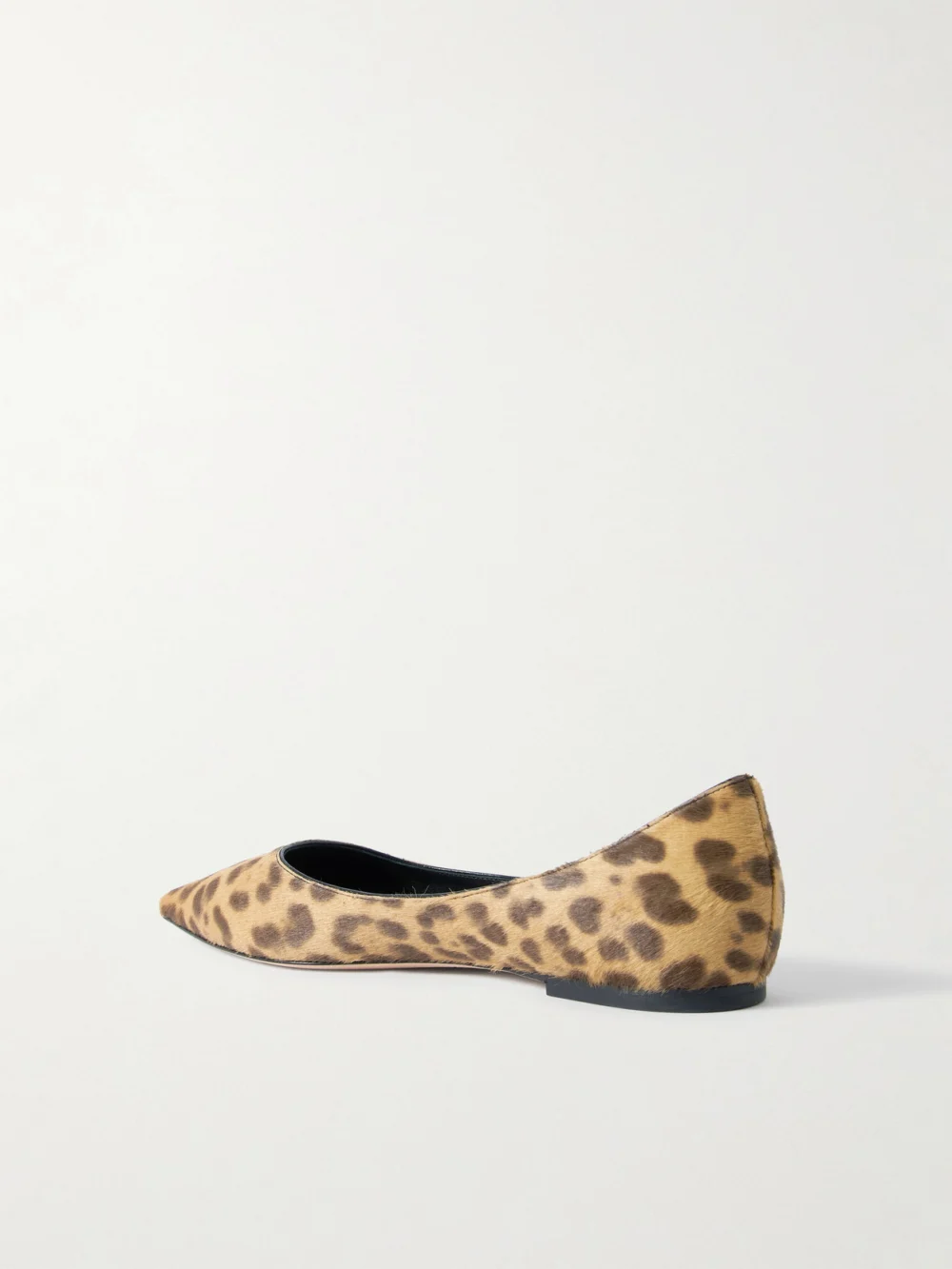 Back view of the Jimmy Choo Love Leopard-print Pony Hair Ballet Flats