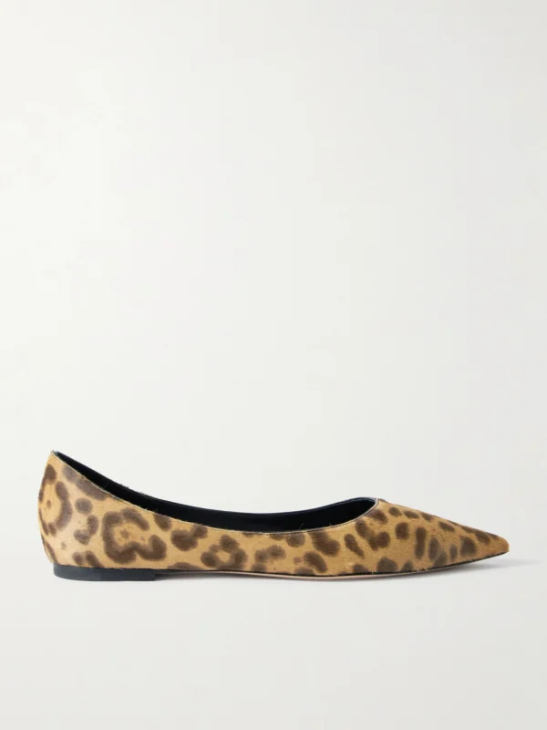 Jimmy Choo Love Leopard-print Pony Hair Ballet Flats