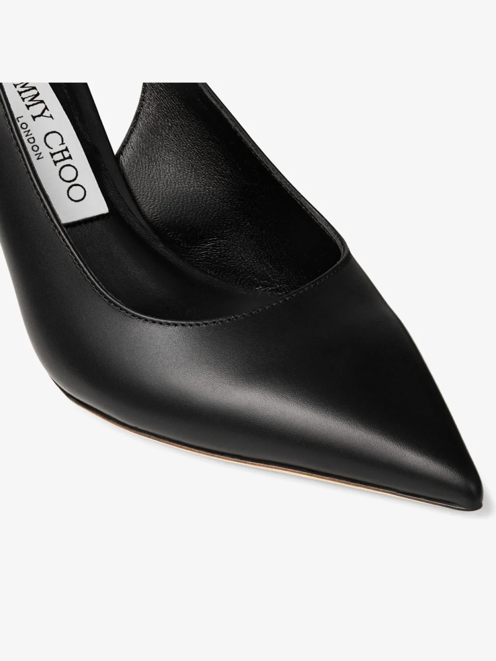Back view of the Jimmy Choo Love Sling Back 85 Black Calf Leather Slingbacks