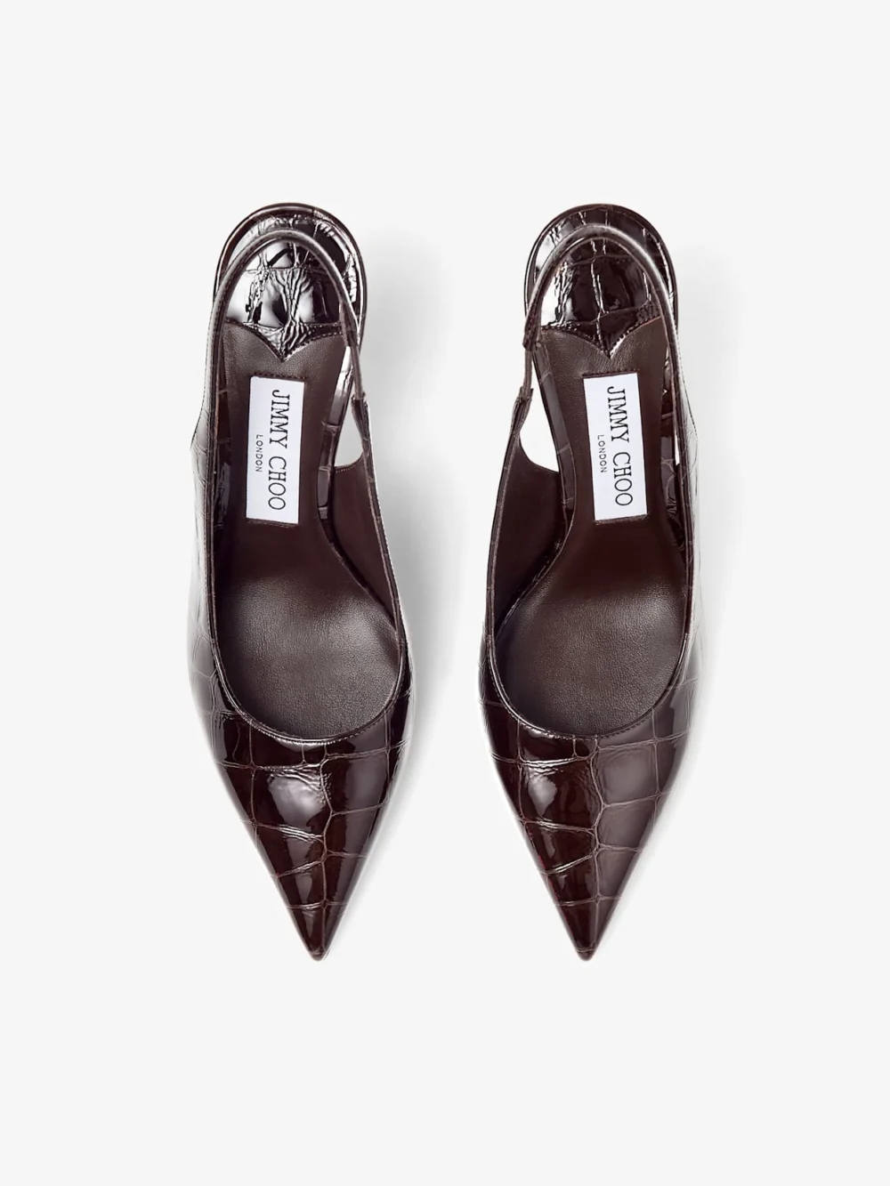 Jimmy Choo Love Sling Back 85 Sambuco Shiny Croc Embossed Leather Slingbacks, another view