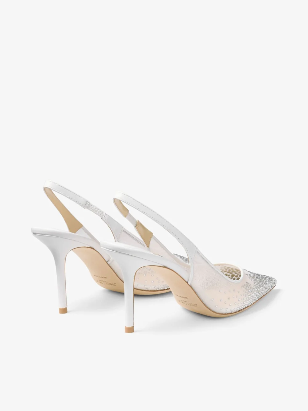Jimmy Choo Love Sling Back 85 White Mesh Slingbacks with Dégradé Galaxy Crystals, another view
