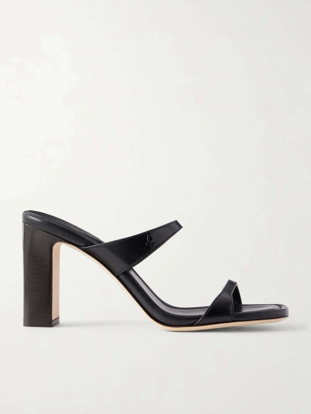 Jimmy Choo Lucian 85 Leather Mules in black