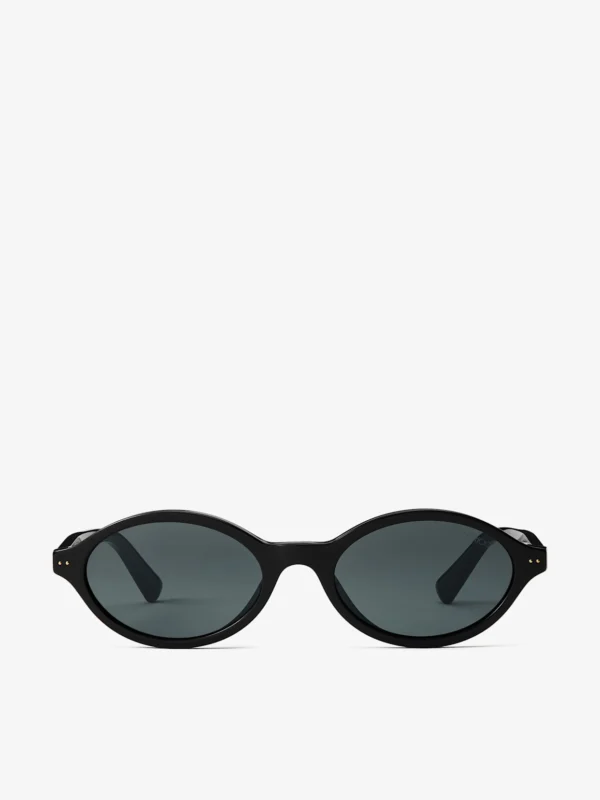 Jimmy Choo Marais Black and Grey Oval Acetate Sunglasses
