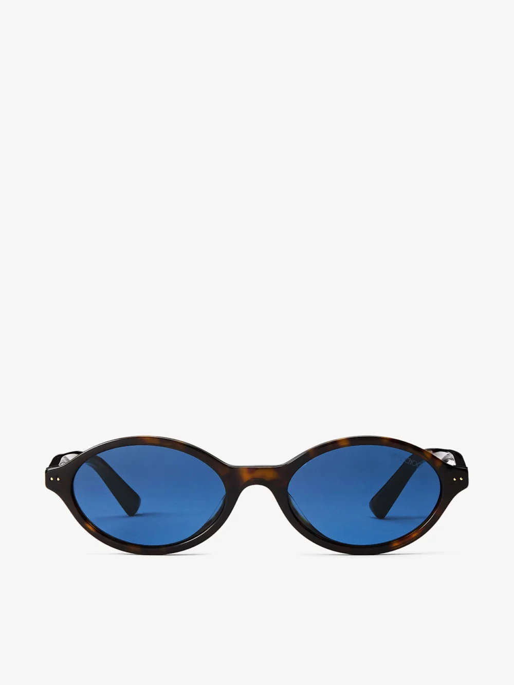 Jimmy Choo Marais Havana and Blue Oval Acetate Sunglasses in e5002 havana