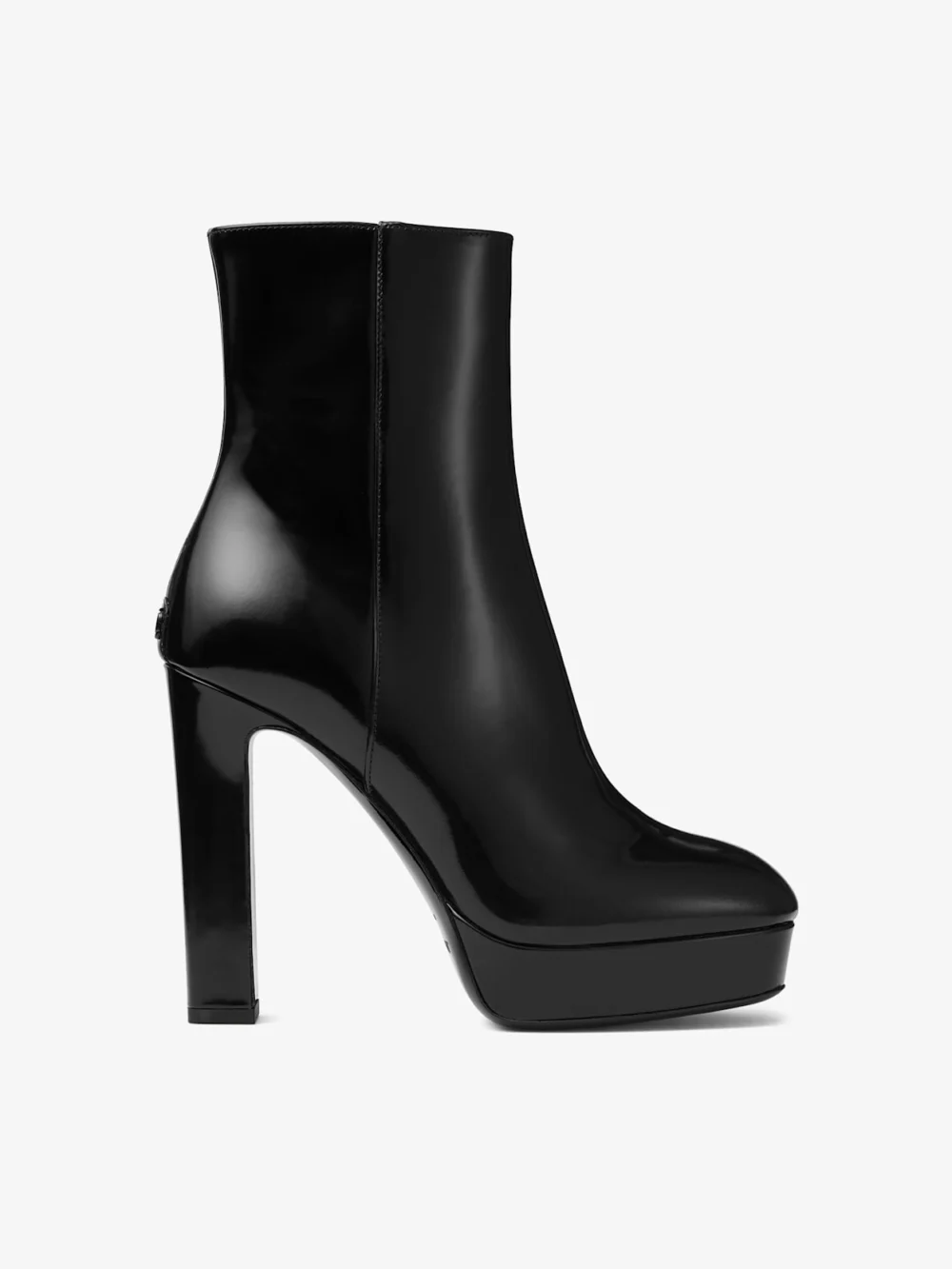 Jimmy Choo Marene Ankle Boot 120 Black Polished Calf Leather Ankle Boots in black