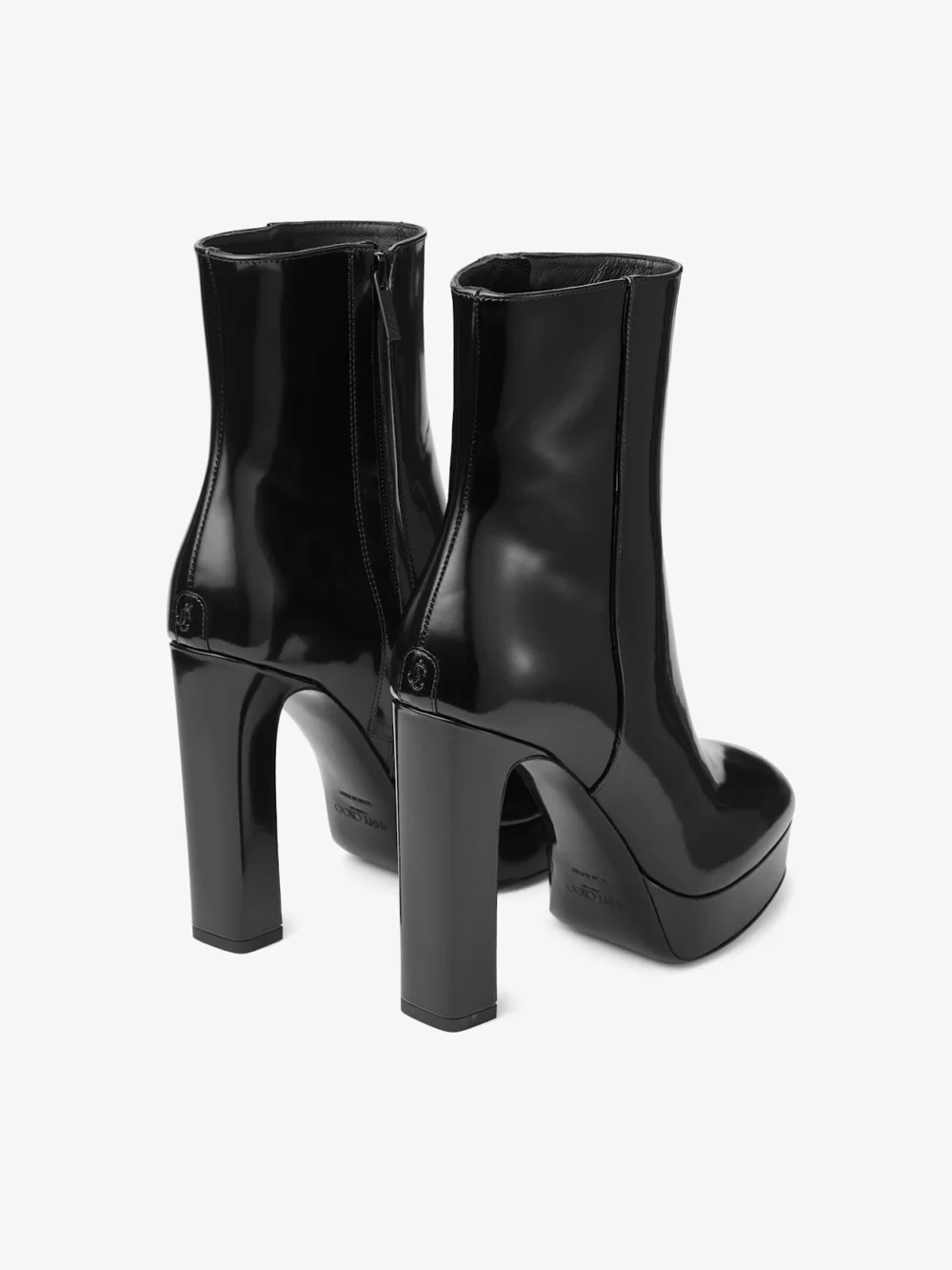 Jimmy Choo Marene Ankle Boot 120 Black Polished Calf Leather Ankle Boots, another view