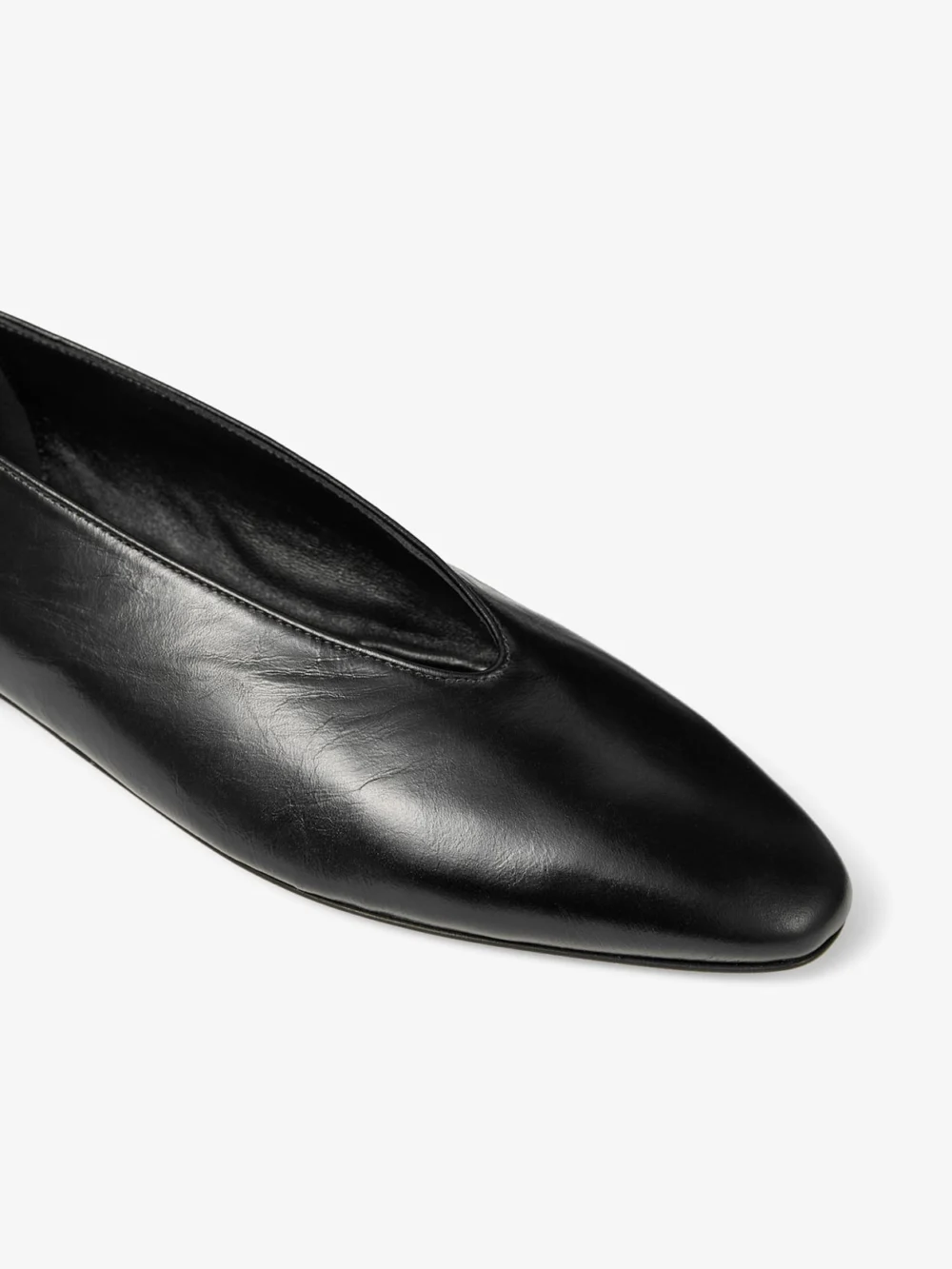 Jimmy Choo Margot Flat Black Soft Shiny Biker Leather Flats, another view