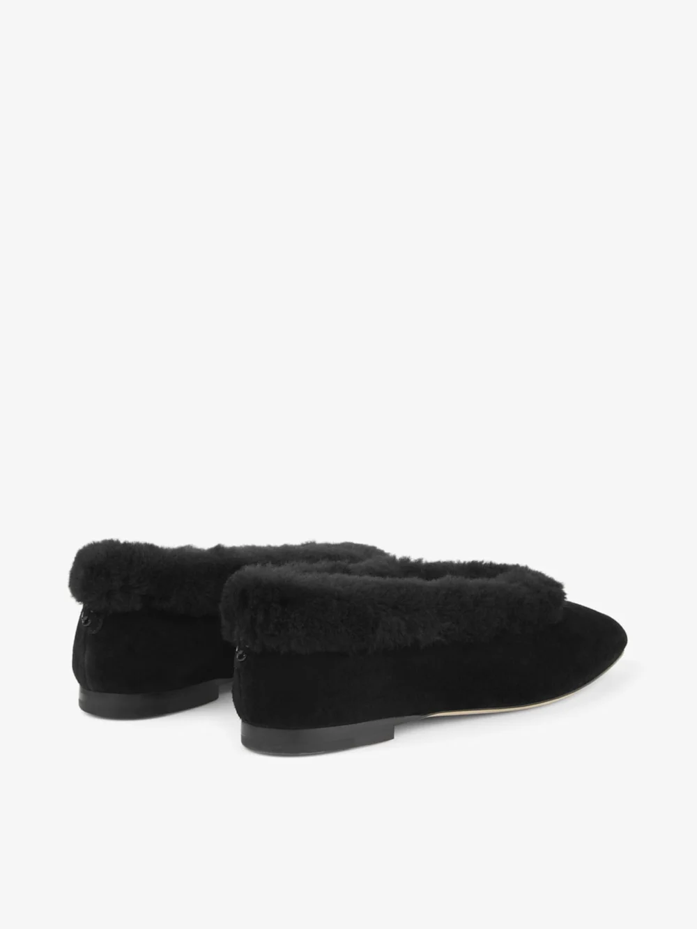 Jimmy Choo Margot Flat Black Suede Flats with Shearling Lining, another view