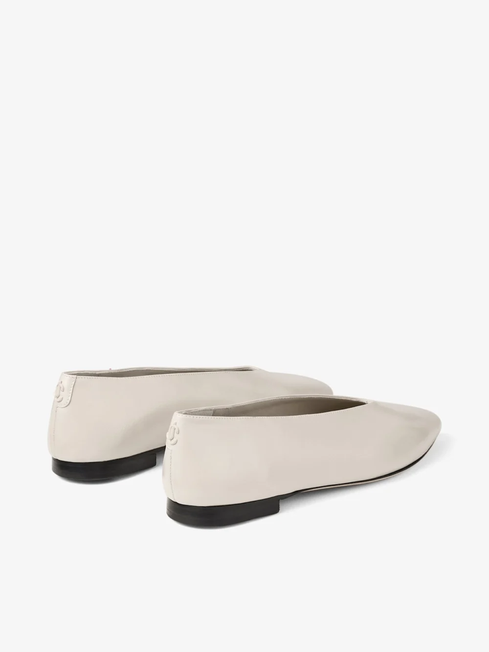 Jimmy Choo Margot Flat Bone Soft Shiny Biker Leather Flats, another view