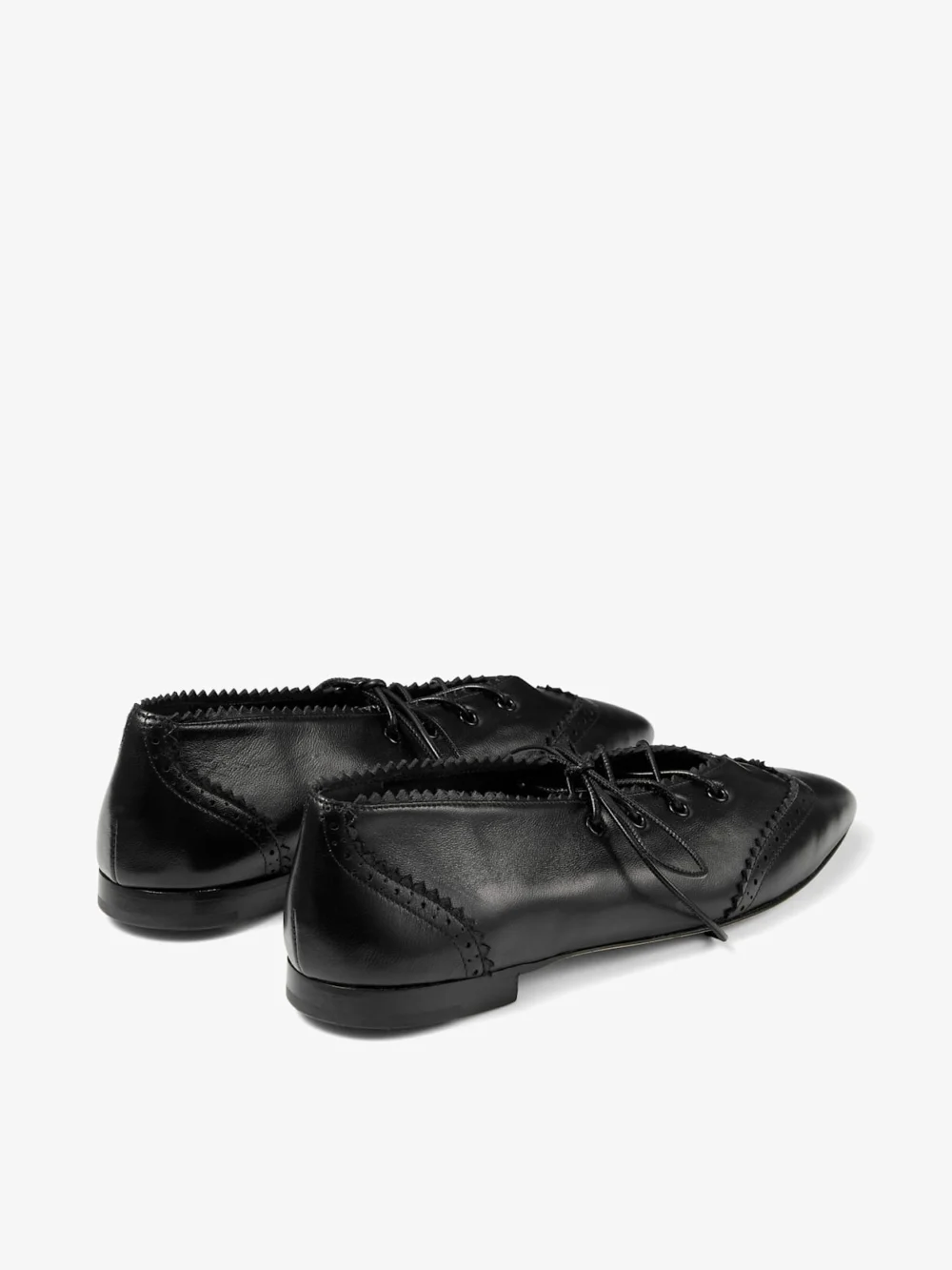 Jimmy Choo Margot Lace Up Flat Black Leather Lace Up Flats with Brogue Detailing, another view