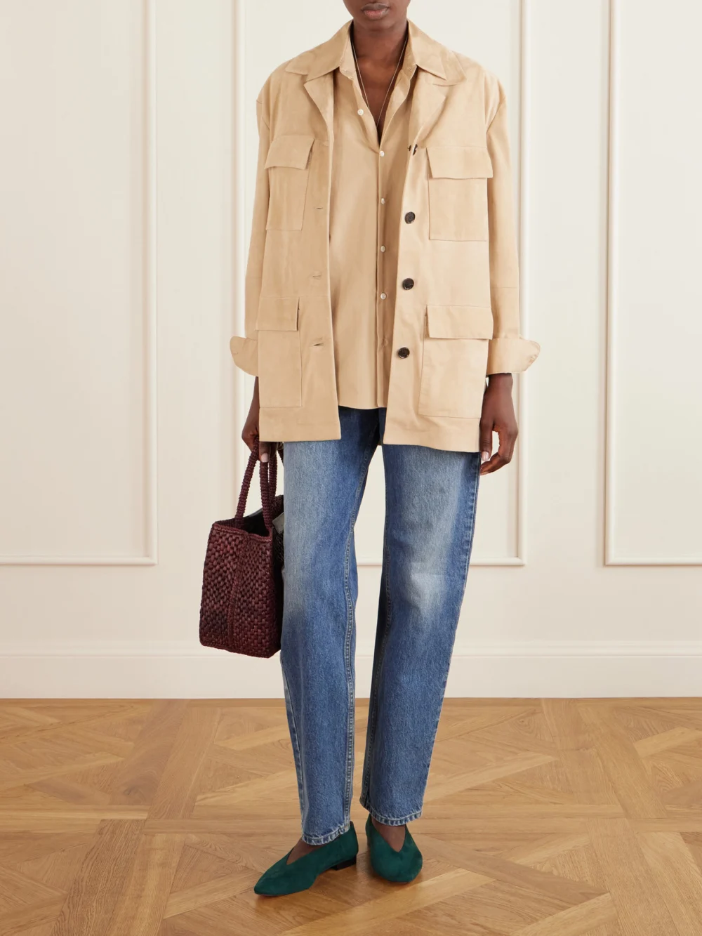 Jimmy Choo Margot Suede Ballet Flats, styled view