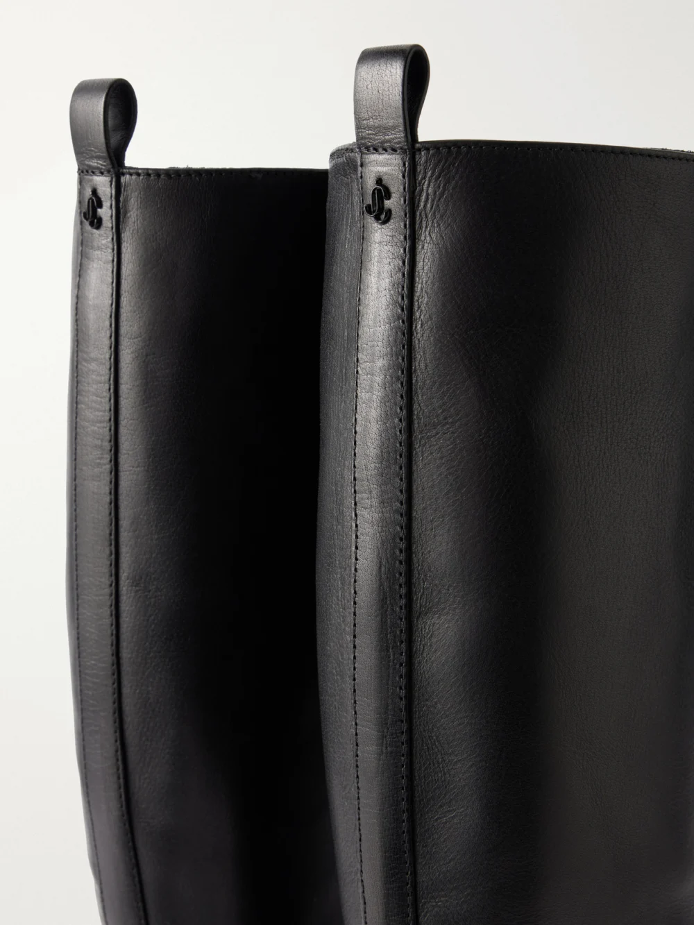 Close-up detail of the Jimmy Choo Mave 45 Leather Knee Boots